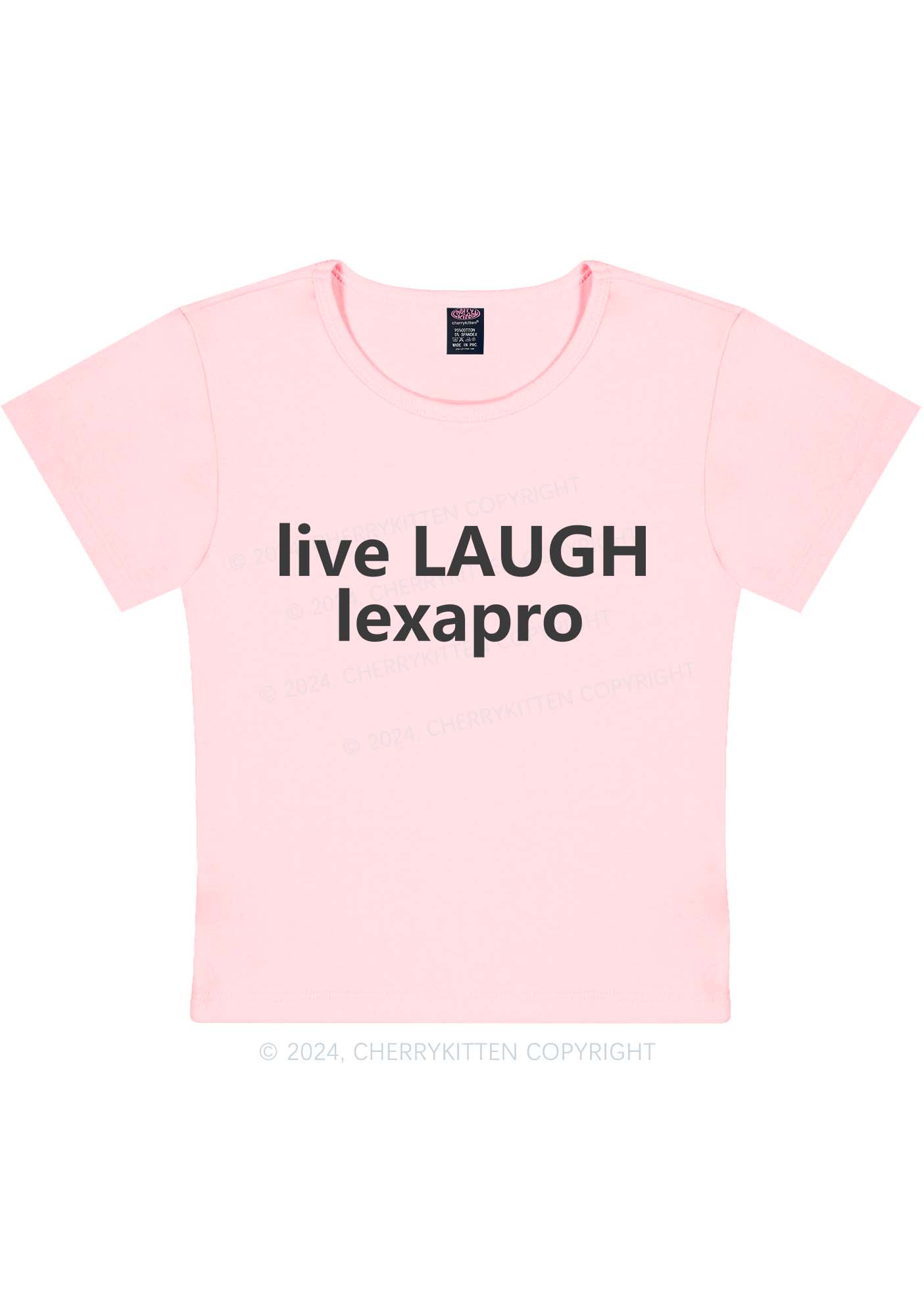 Live Laugh Lexapro Y2K Baby Tee Cherrykitten