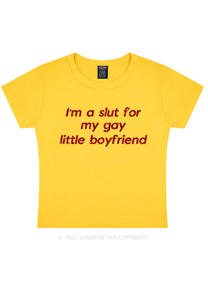 Glitter Slxt For My Gay BF Y2K Baby Tee Cherrykitten