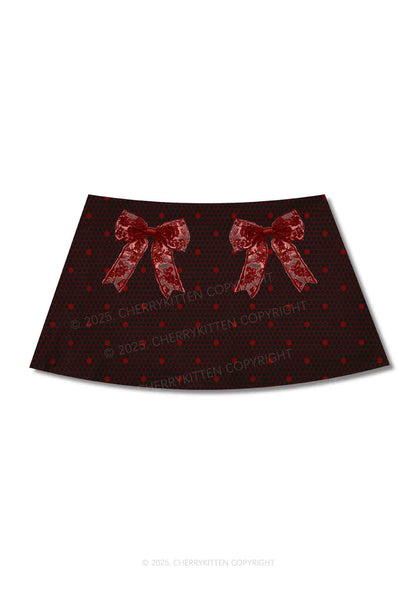Bow Ties Y2K Print Mini Skirt Cherrykitten