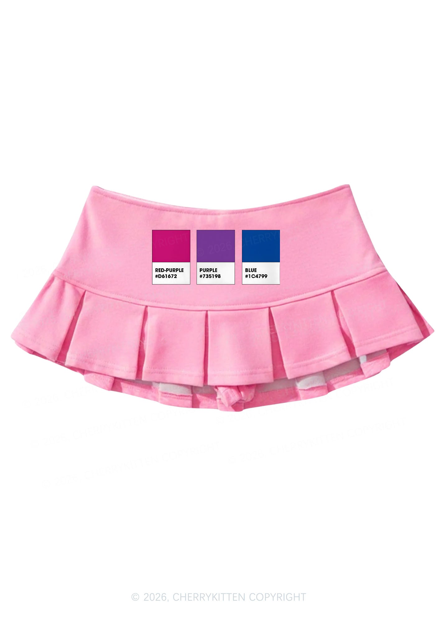 Bisexual Flag Colors Pride Y2K Mini Pleated Skirts Cherrykitten