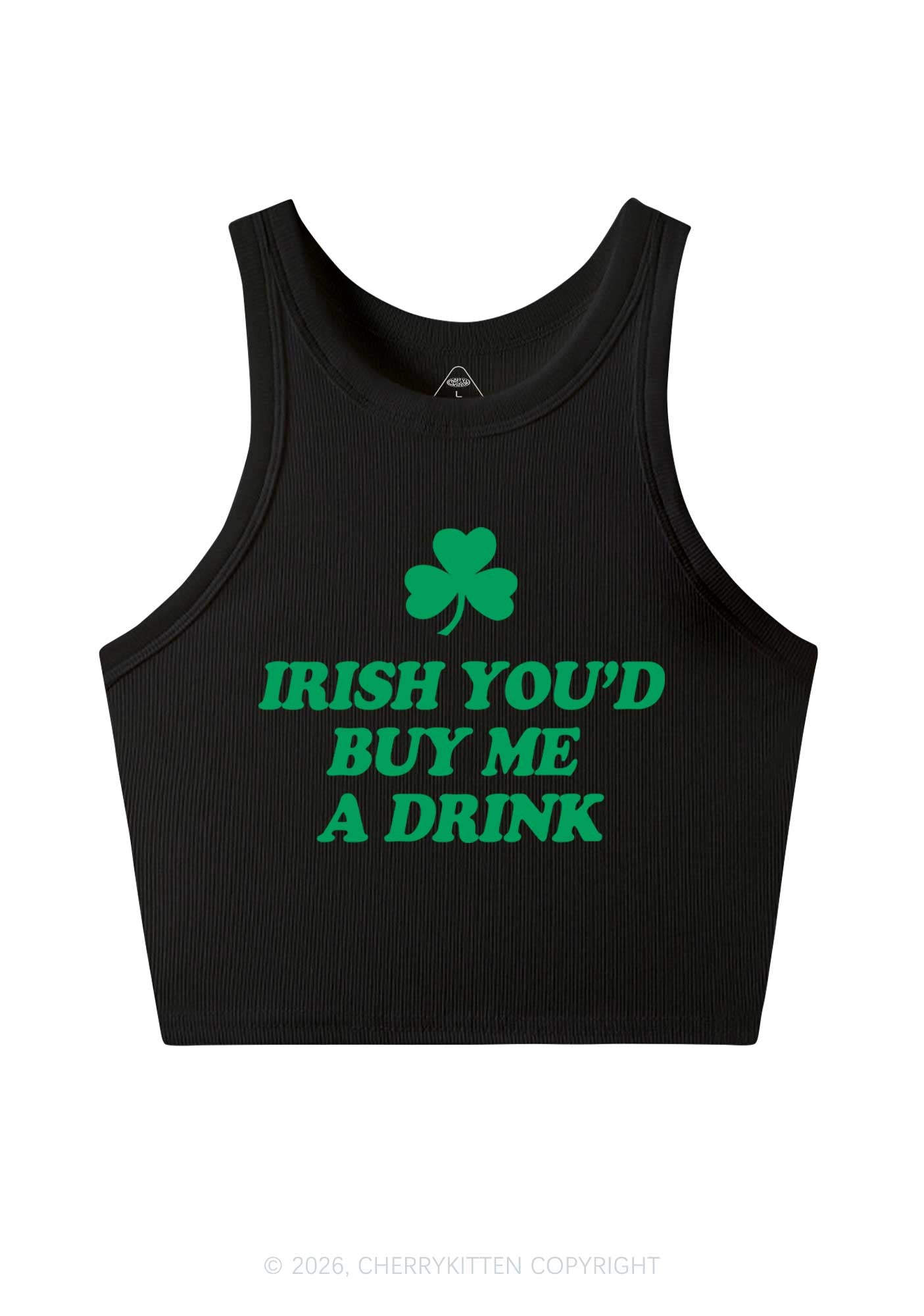 Irish Youd Buy Me A Drink St Patricks Y2K Crop Tank Top Cherrykitten