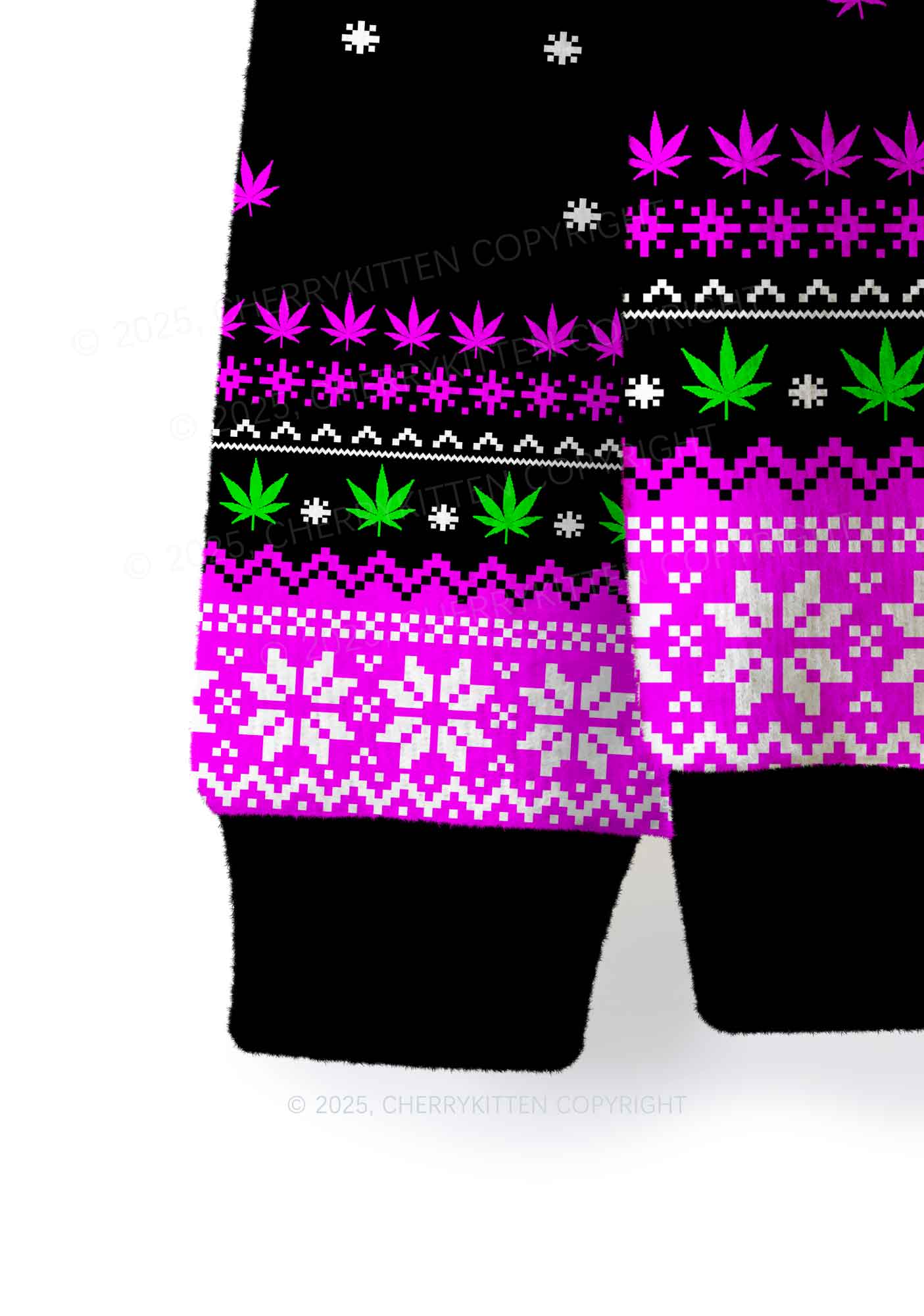 Smoke Blunt Wxxd Y2K Christmas Knit Sweatshirt Cherrykitten