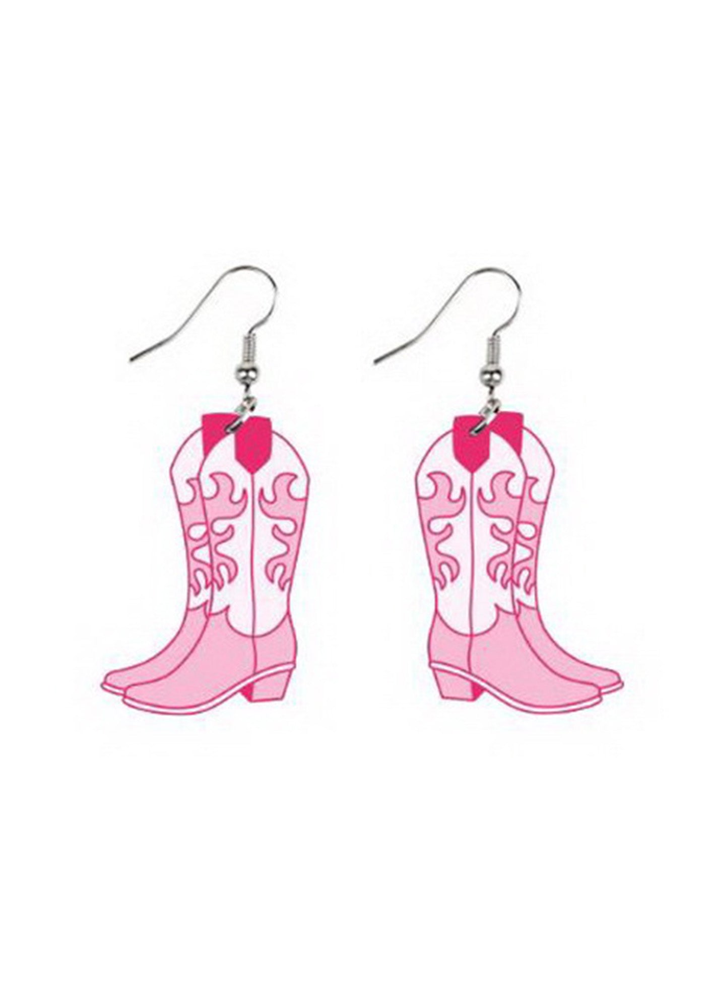 Western Cowboy Style Y2K Pink Boot Earrings Cherrykitten