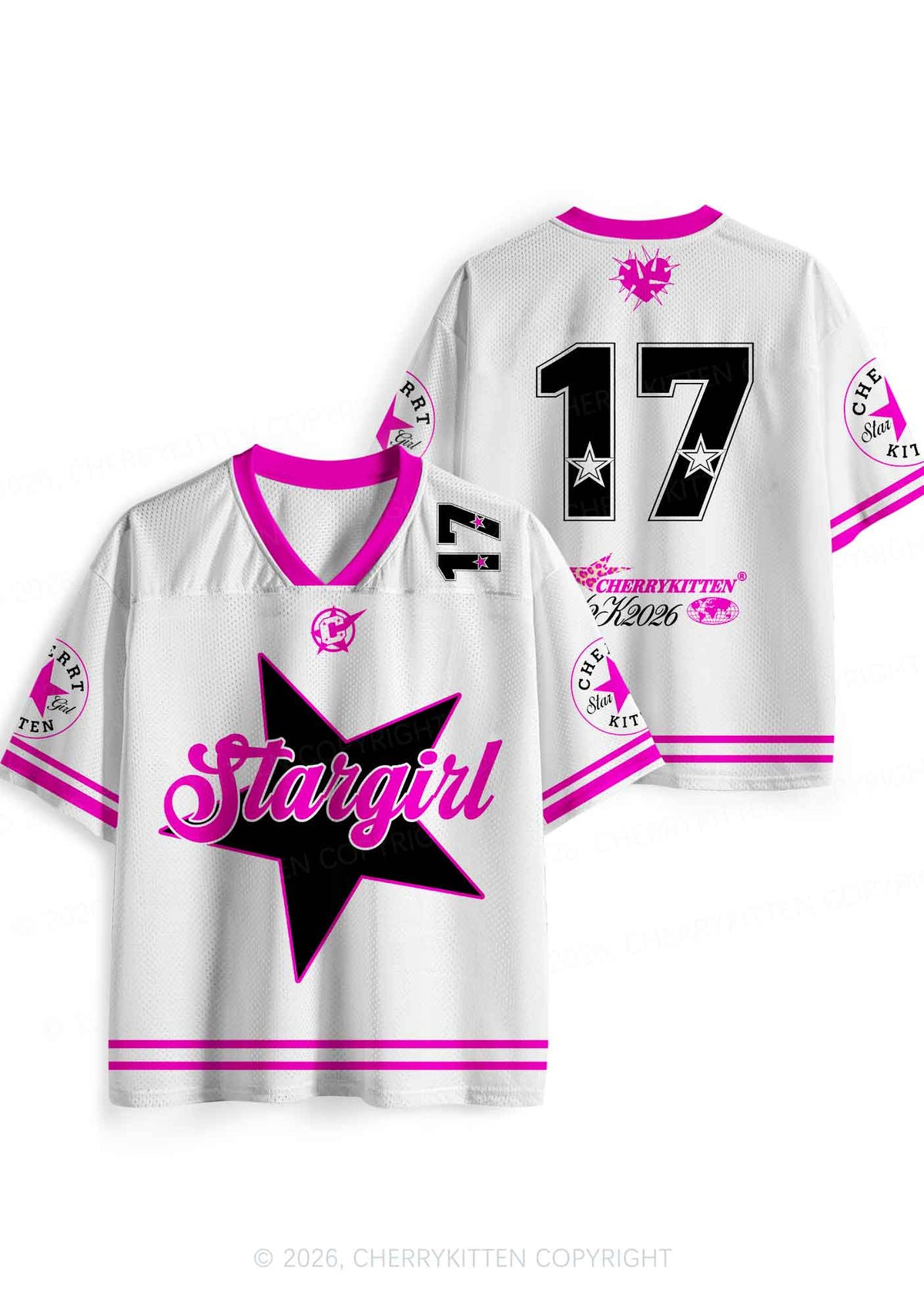 White Stargirl Y2K Sport Jersey Shirts Cherrykitten