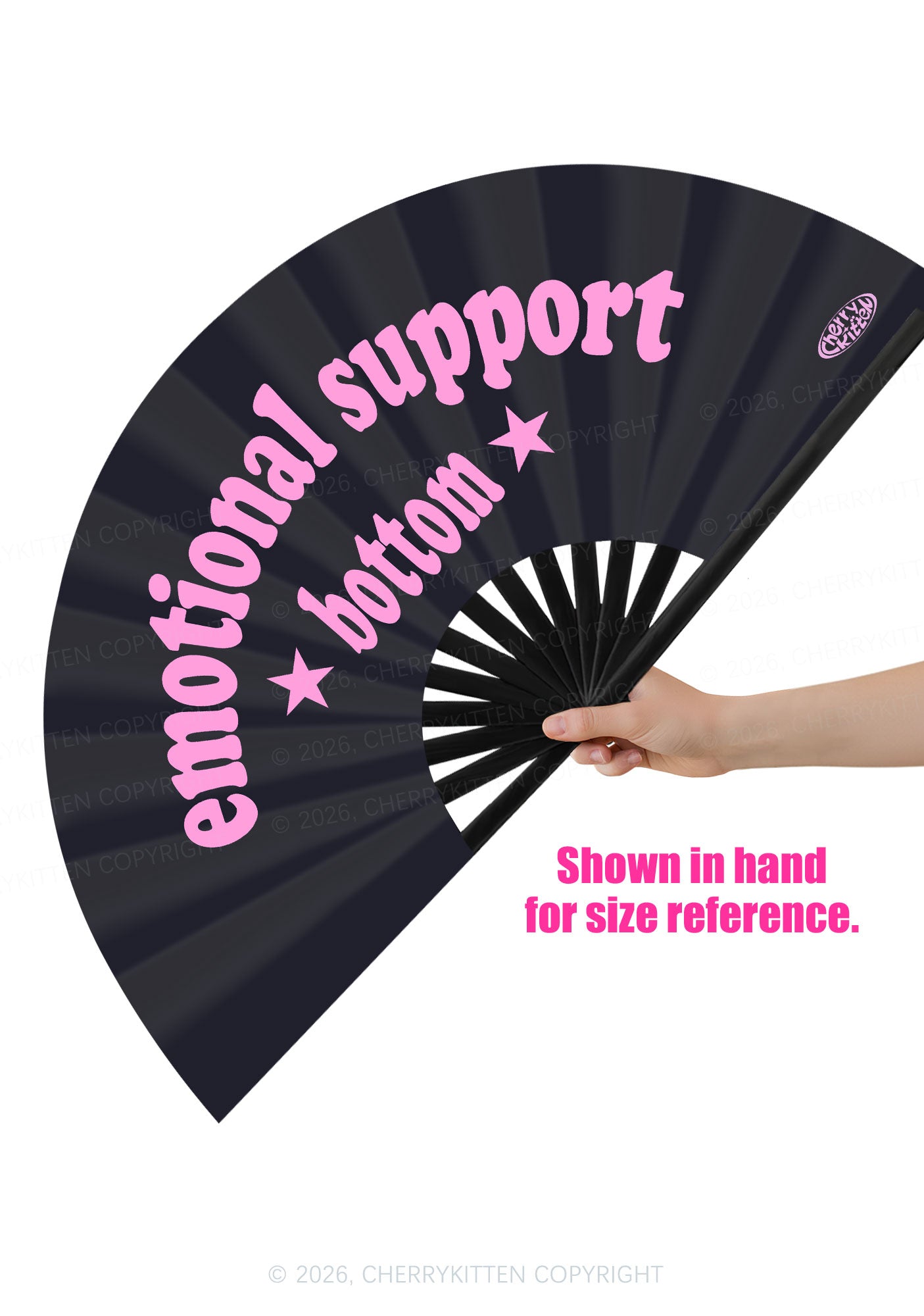 Emotional Support Bottom Pride Y2K Rave Hand Fan Cherrykitten