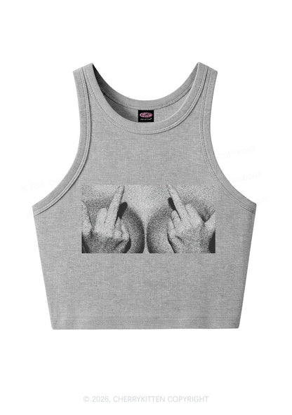 Middle Finger Bxxbs Y2K Crop Tank Top Cherrykitten