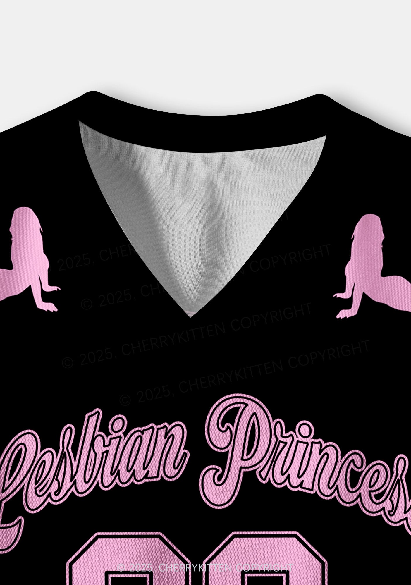 Custom Pink Lesbian Princess Pride Y2K Crop Sport Jersey Shirts Cherrykitten