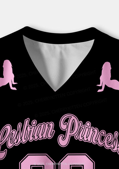 Custom Pink Lesbian Princess Pride Y2K Crop Sport Jersey Shirts Cherrykitten