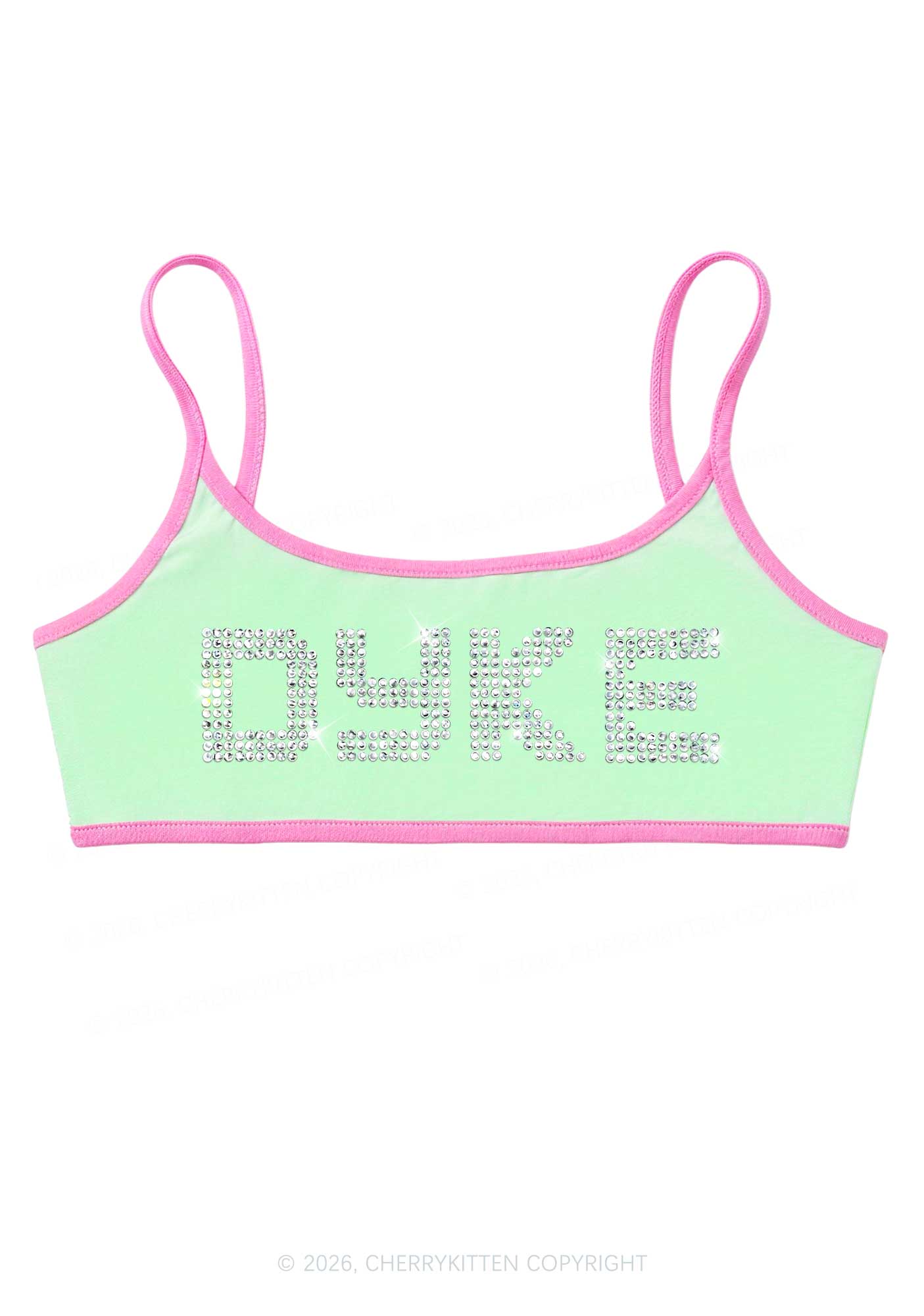 Rhinestone Dyke Pride Y2K Super Crop Cami Cherrykitten