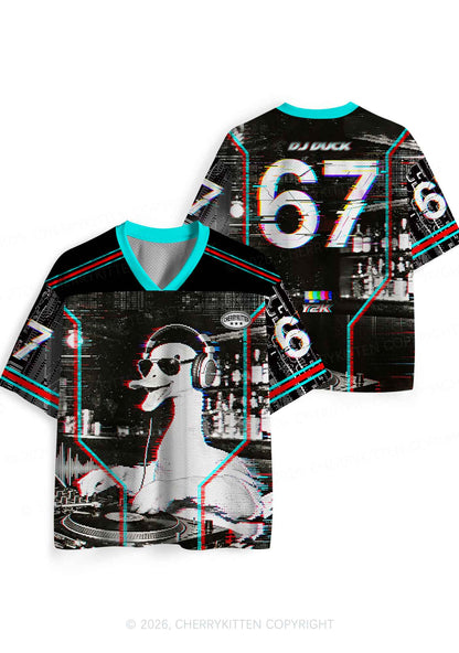 Retro Glitch DJ Duck Y2K Sport Jersey Shirts Cherrykitten