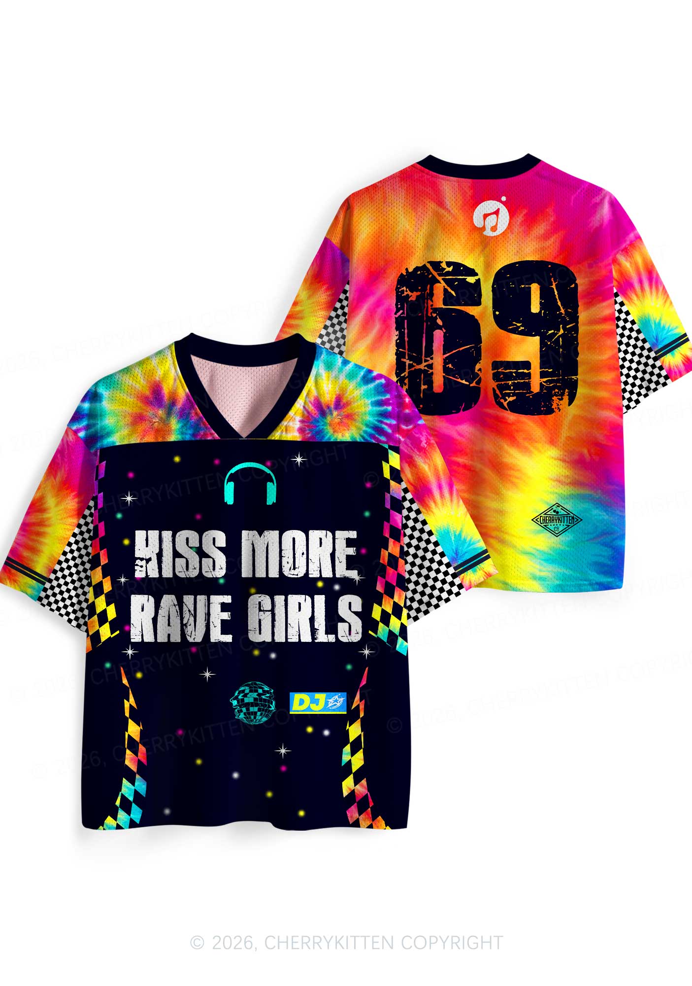 Kiss More Rave Girls Y2K Sport Jersey Shirts Cherrykitten