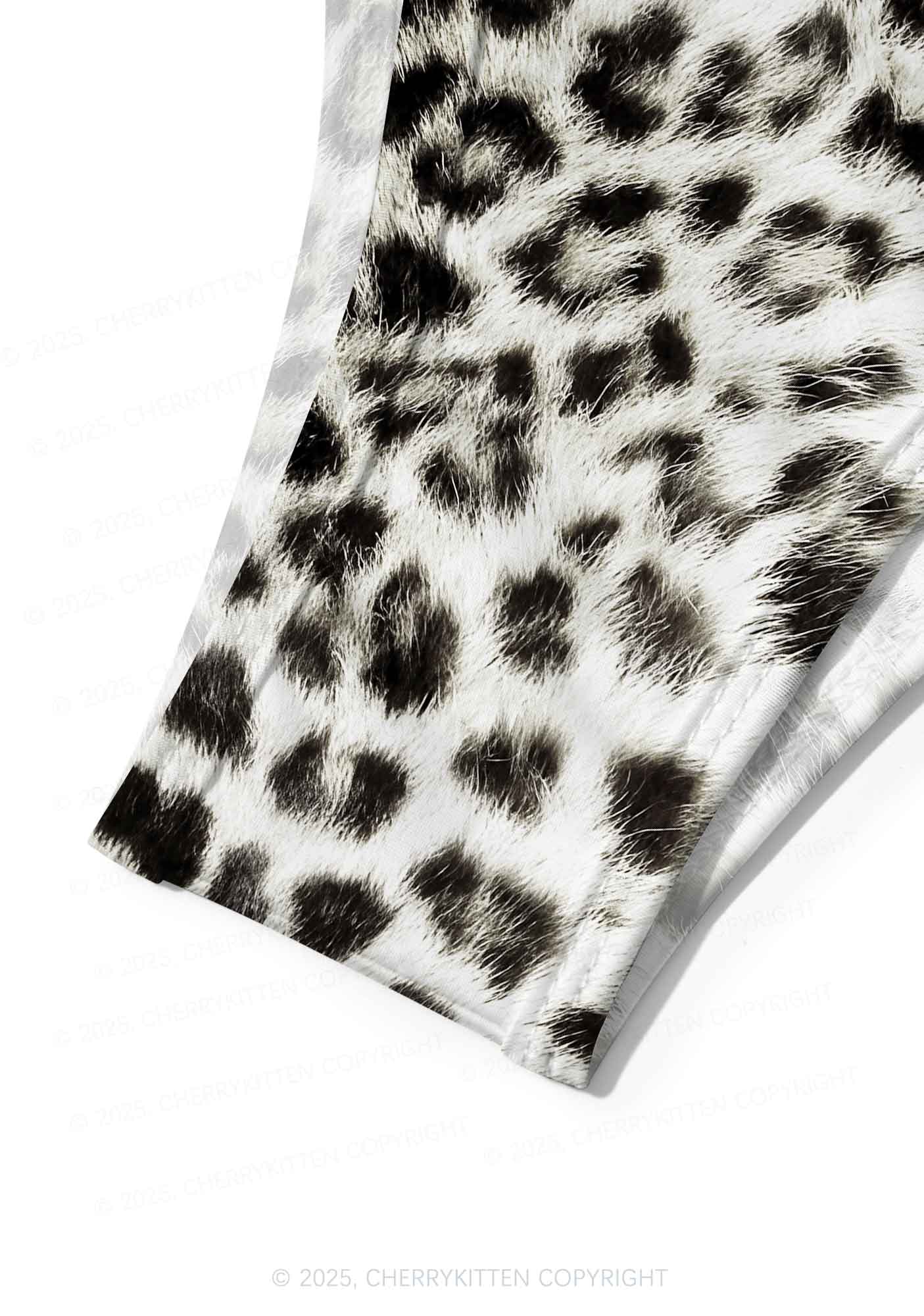 Snow Leopard Y2K Print Bikini Set Cherrykitten