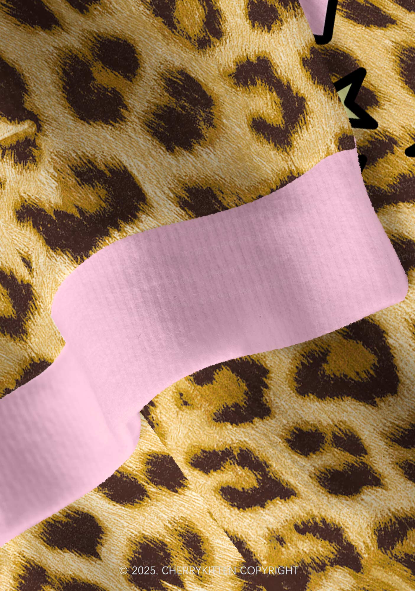 Leopard Cxxt Star Y2K Christmas Cardigan Knit Sweatshirt Cherrykitten