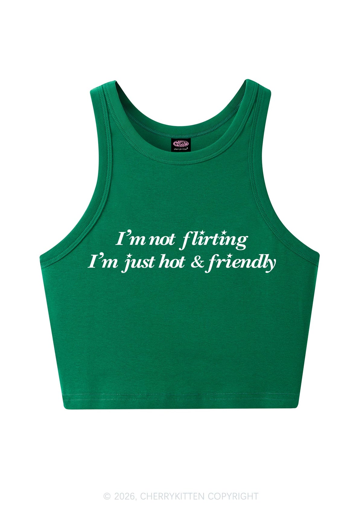 Just Hot And Friendly Y2K Crop Tank Top Cherrykitten