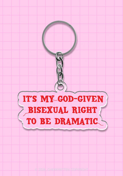 Red God Given Bisexual Right Pride 1Pc Y2K Keychain Cherrykitten