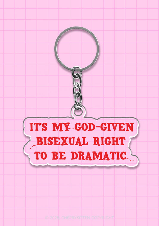 Red God Given Bisexual Right Pride 1Pc Y2K Keychain Cherrykitten