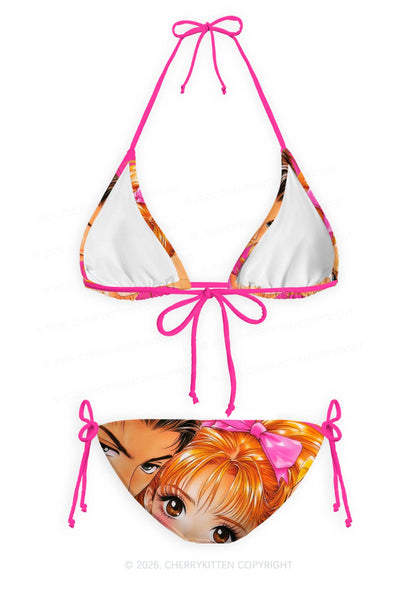 Love Triangle Y2K Print Bikini Set Cherrykitten