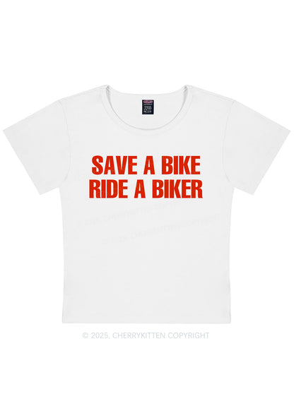 Curvy Save Bike Ride Biker Y2K Baby Tee Cherrykitten