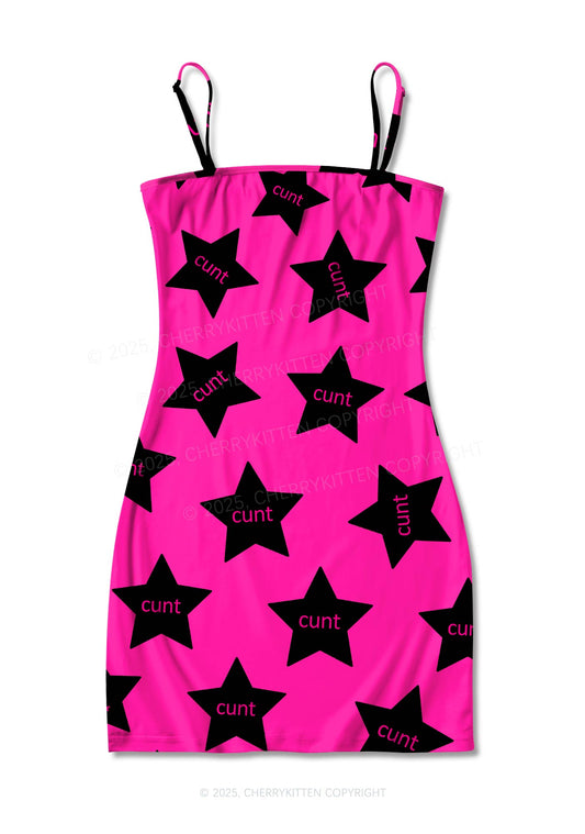 Cxxt Stars Y2K Print Slip Dress Cherrykitten