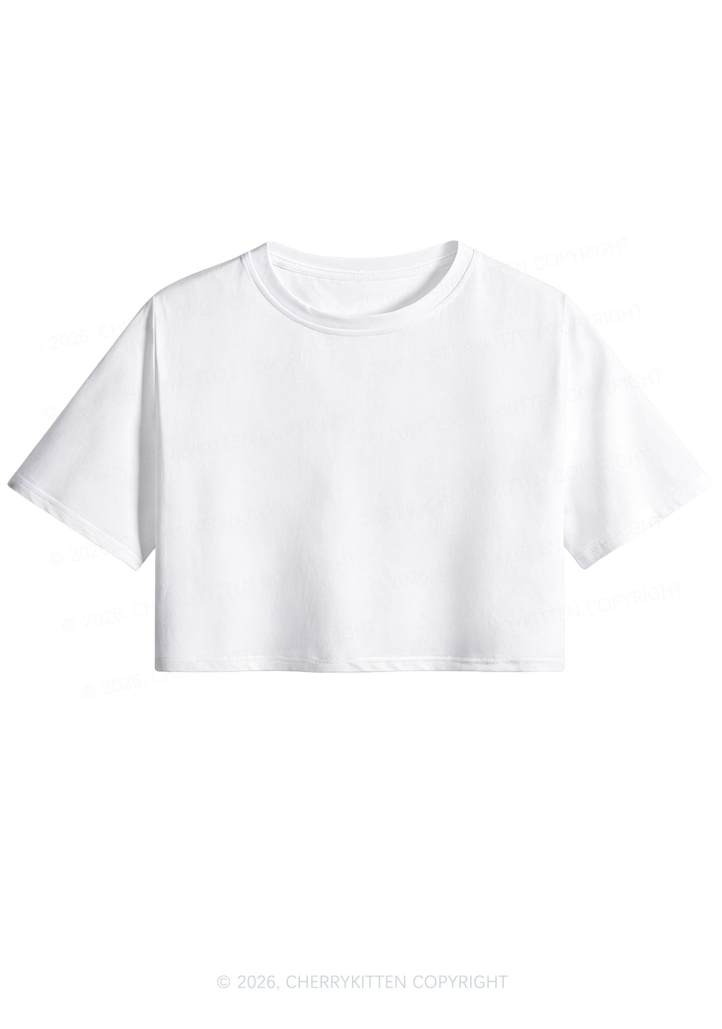 Plain Y2K Cropped Boxy Tee Cherrykitten