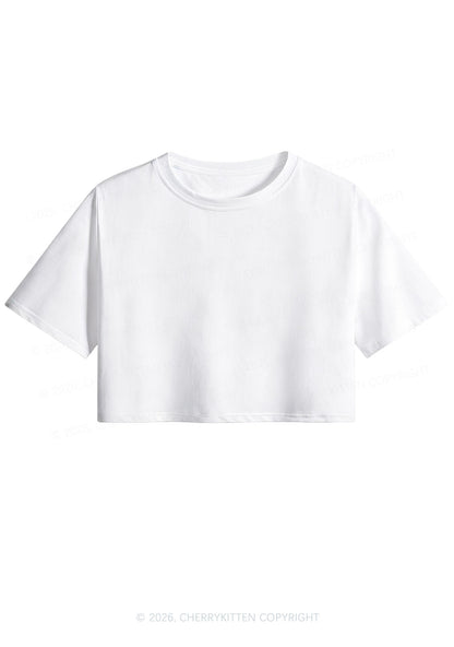 Plain Y2K Cropped Boxy Tee Cherrykitten