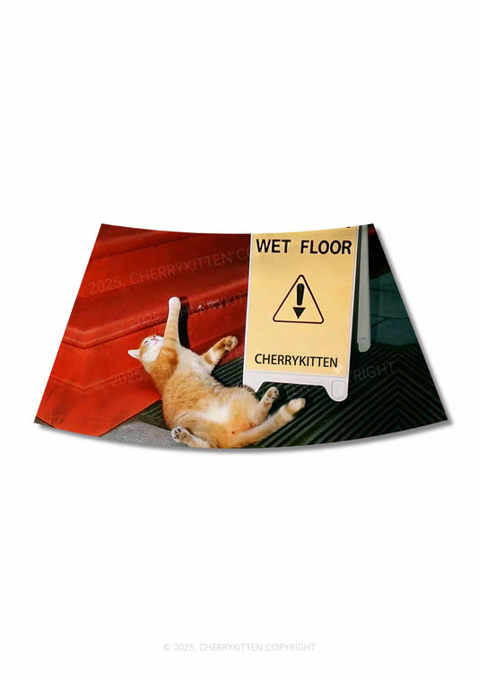 Caution Wet Floor Y2K Print Mini Skirt Cherrykitten