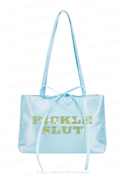 Rhinestone Pickle Slxt Y2K Satin Bags Cherrykitten