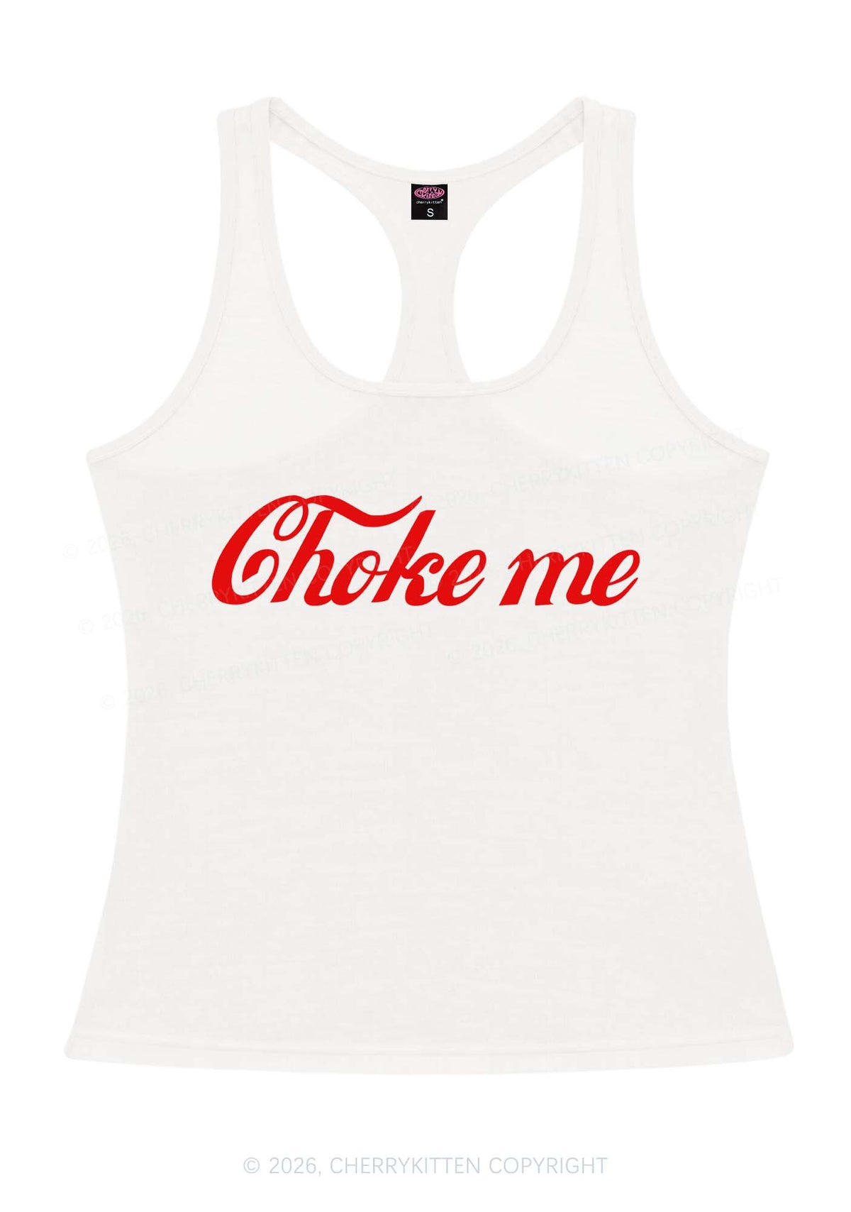 Choke Me Y2K Women Racerback Tank Top Cherrykitten