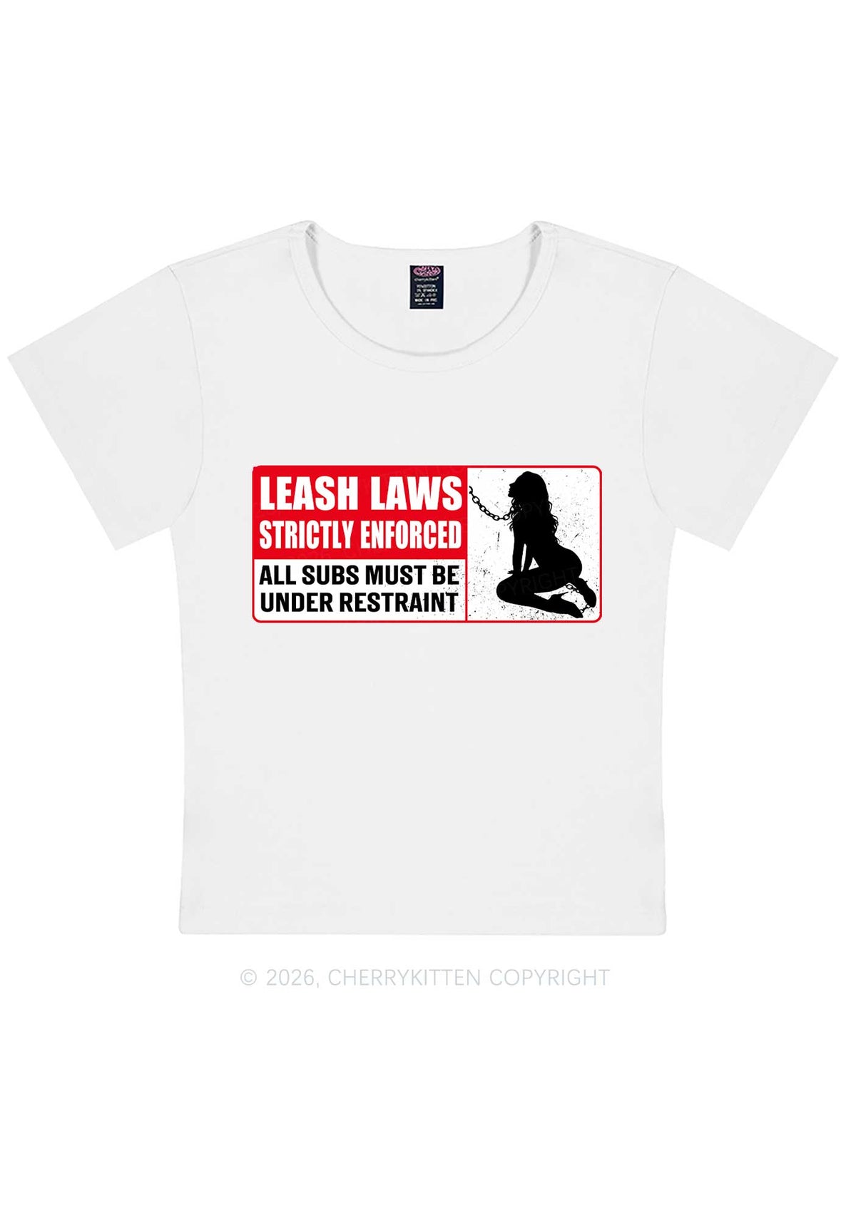 Leash Laws Strictly Enforced Y2K Baby Tee Cherrykitten