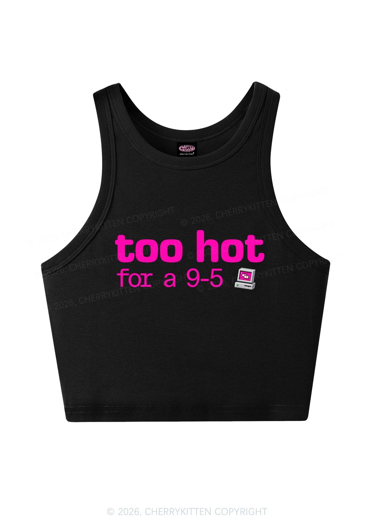 Too Hot For Nine To Five Y2K Crop Tank Top Cherrykitten