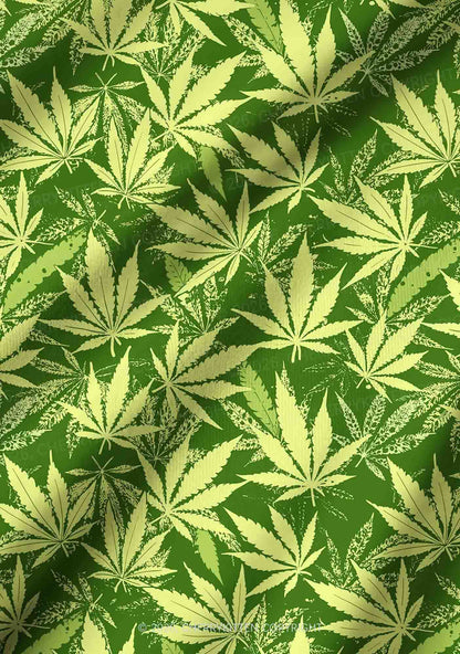 Green Wxxd Leaf Y2K Print Long Sleeve Pajama Set Cherrykitten