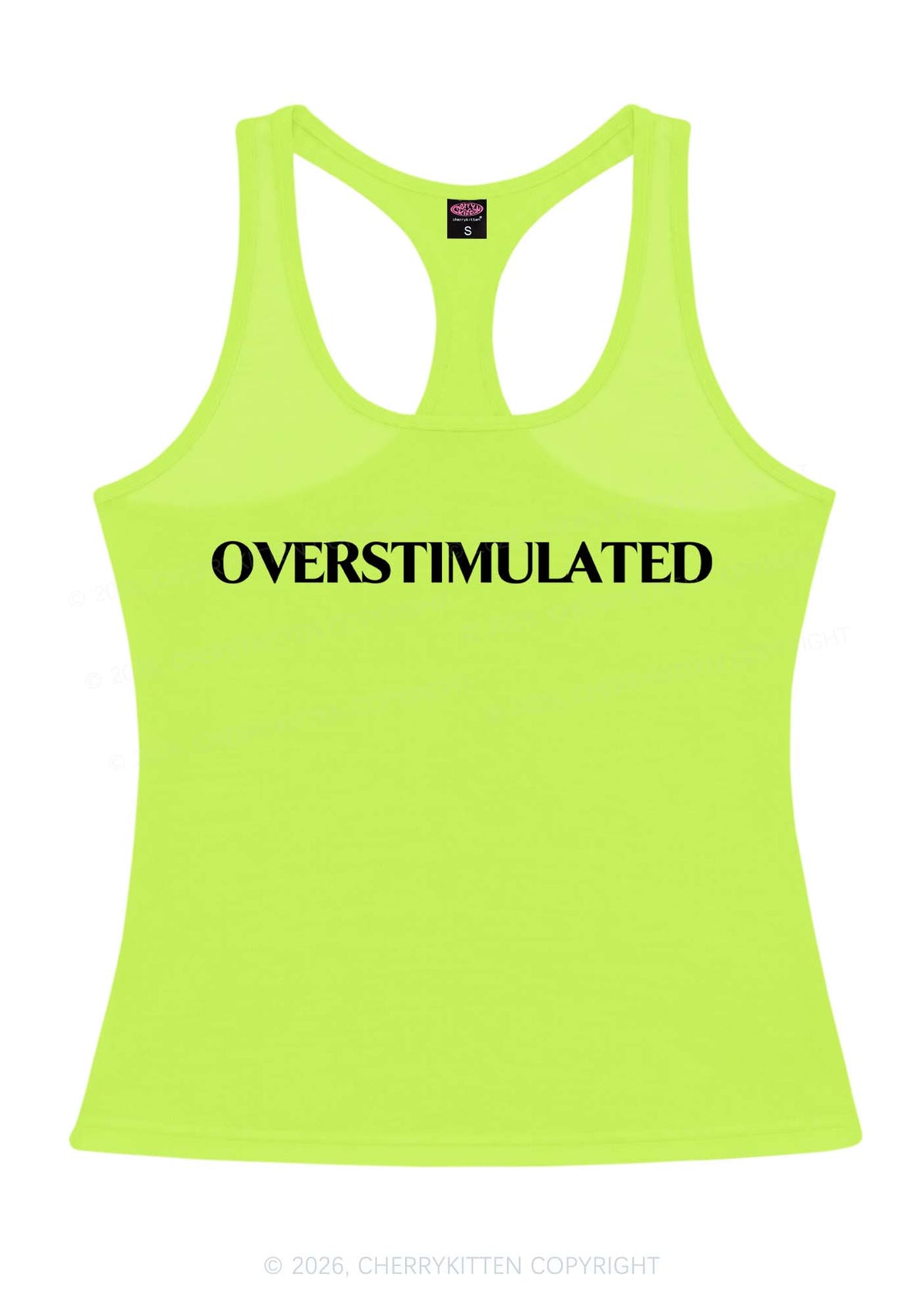 Overstimulated Y2K Women Racerback Tank Top Cherrykitten