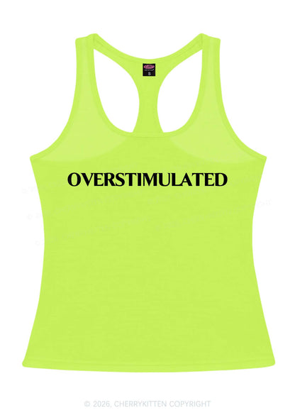 Overstimulated Y2K Women Racerback Tank Top Cherrykitten