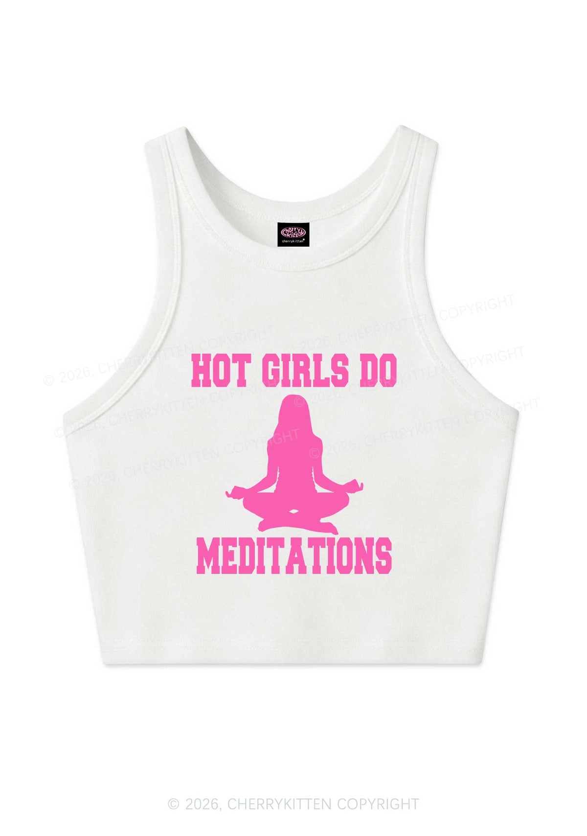 Hot Girls Do Meditations Y2K Crop Tank Top Cherrykitten