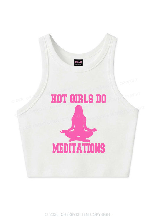 Hot Girls Do Meditations Y2K Crop Tank Top Cherrykitten