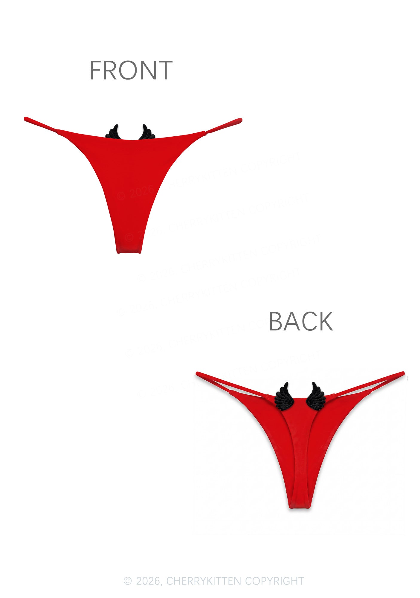 Girl Cock Y2K Goth Angel Wings Bikini String Thong Cherrykitten