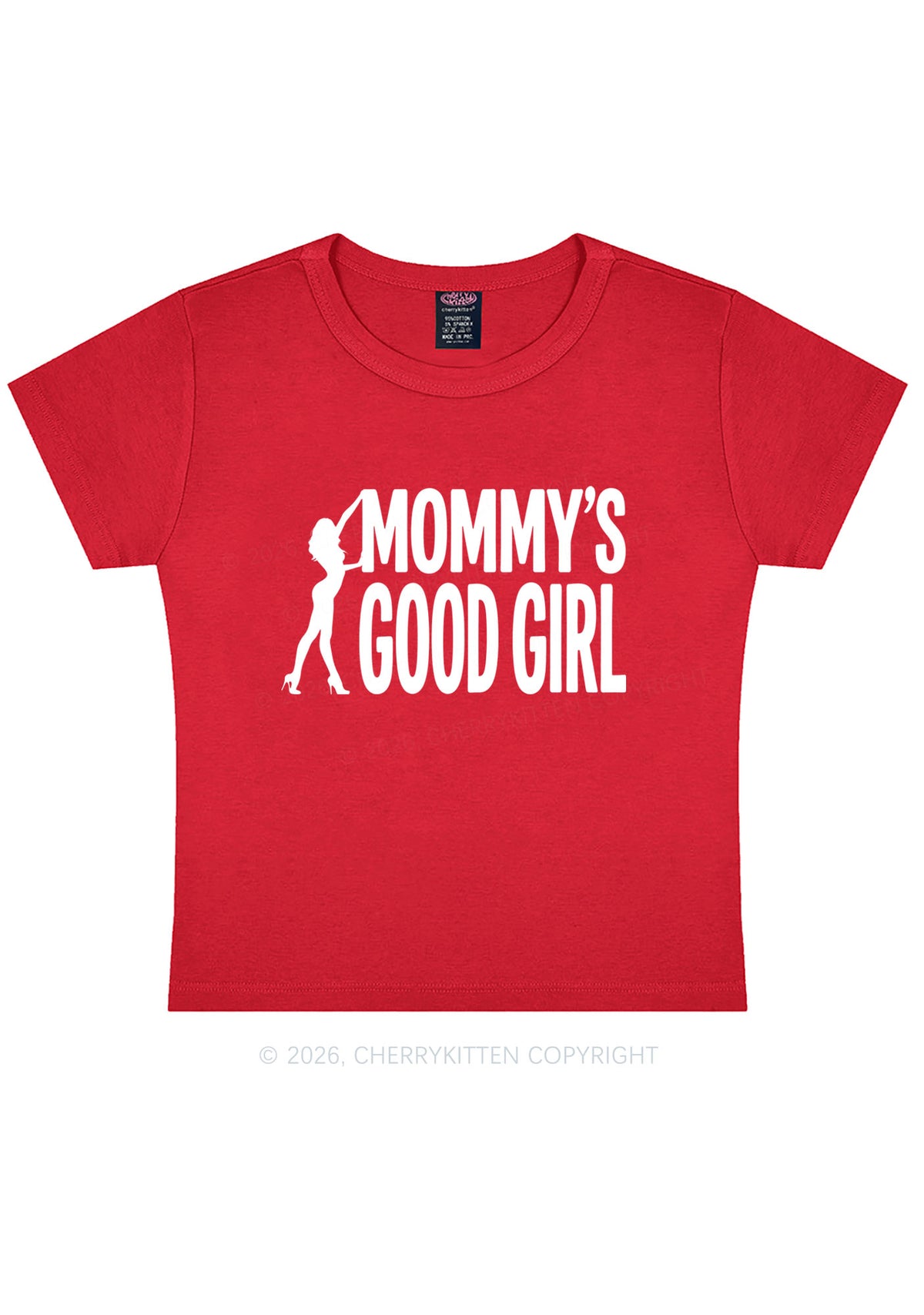 Mommys Good Girl Y2K Baby Tee Cherrykitten
