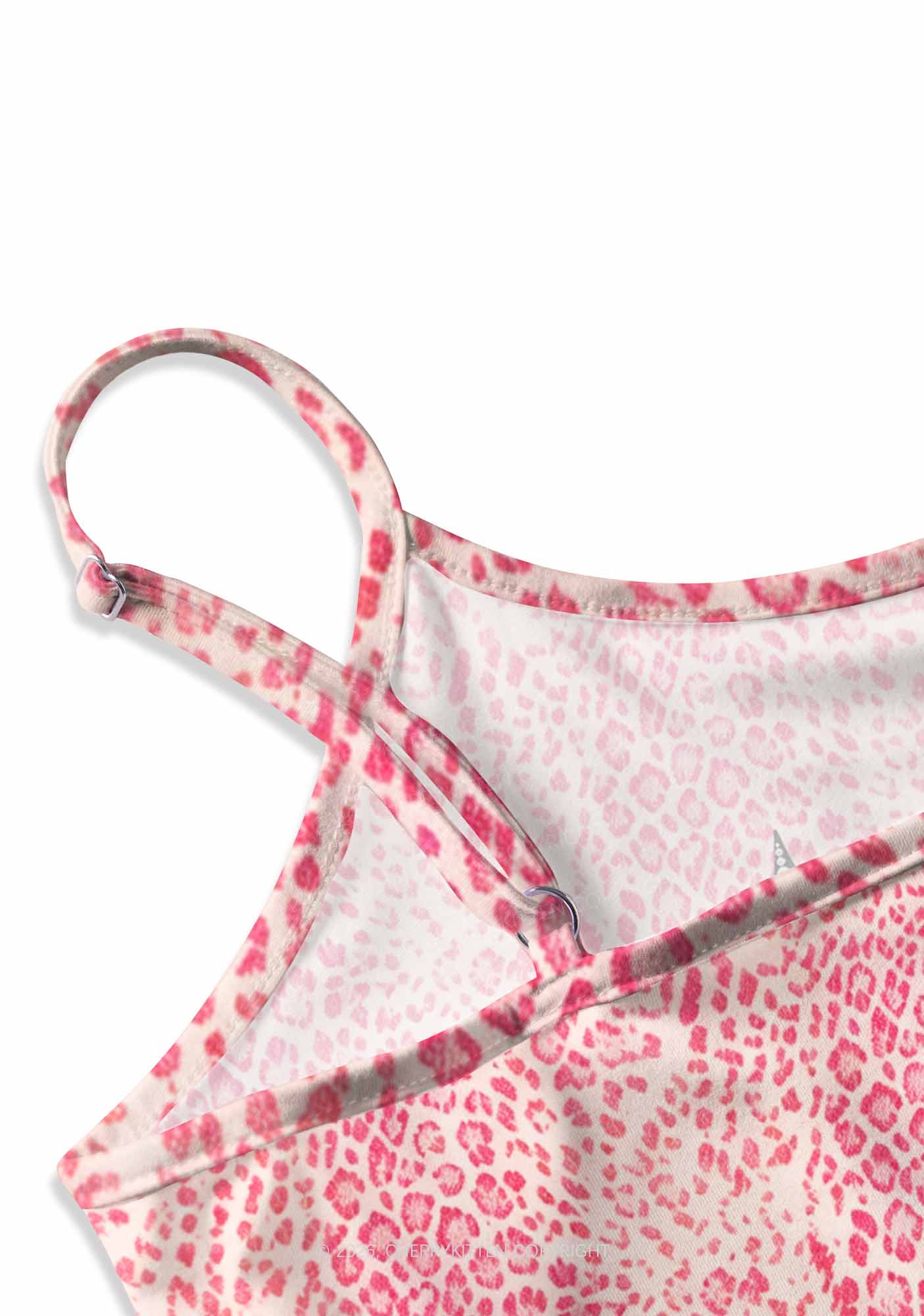 Halloween Pink Leopard Cross Y2K Print Slip Dress Cherrykitten