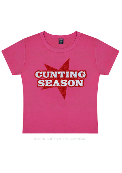 Glitter Cxxting Season Y2K Baby Tee Cherrykitten