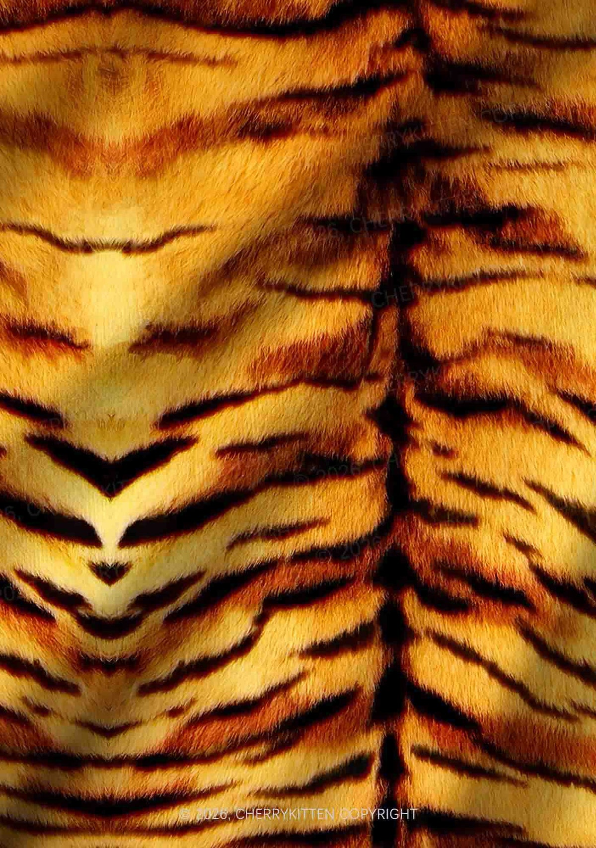 Wild Tiger Texture Y2K Print Long Sleeve Pajama Set Cherrykitten