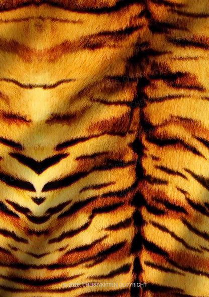 Wild Tiger Texture Y2K Print Long Sleeve Pajama Set Cherrykitten