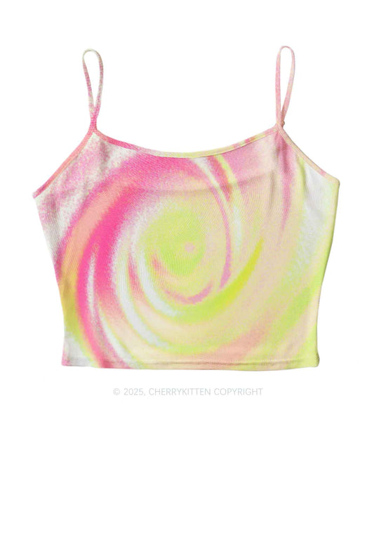 Pink Swirl Y2K Mesh Cami Tank Cherrykitten