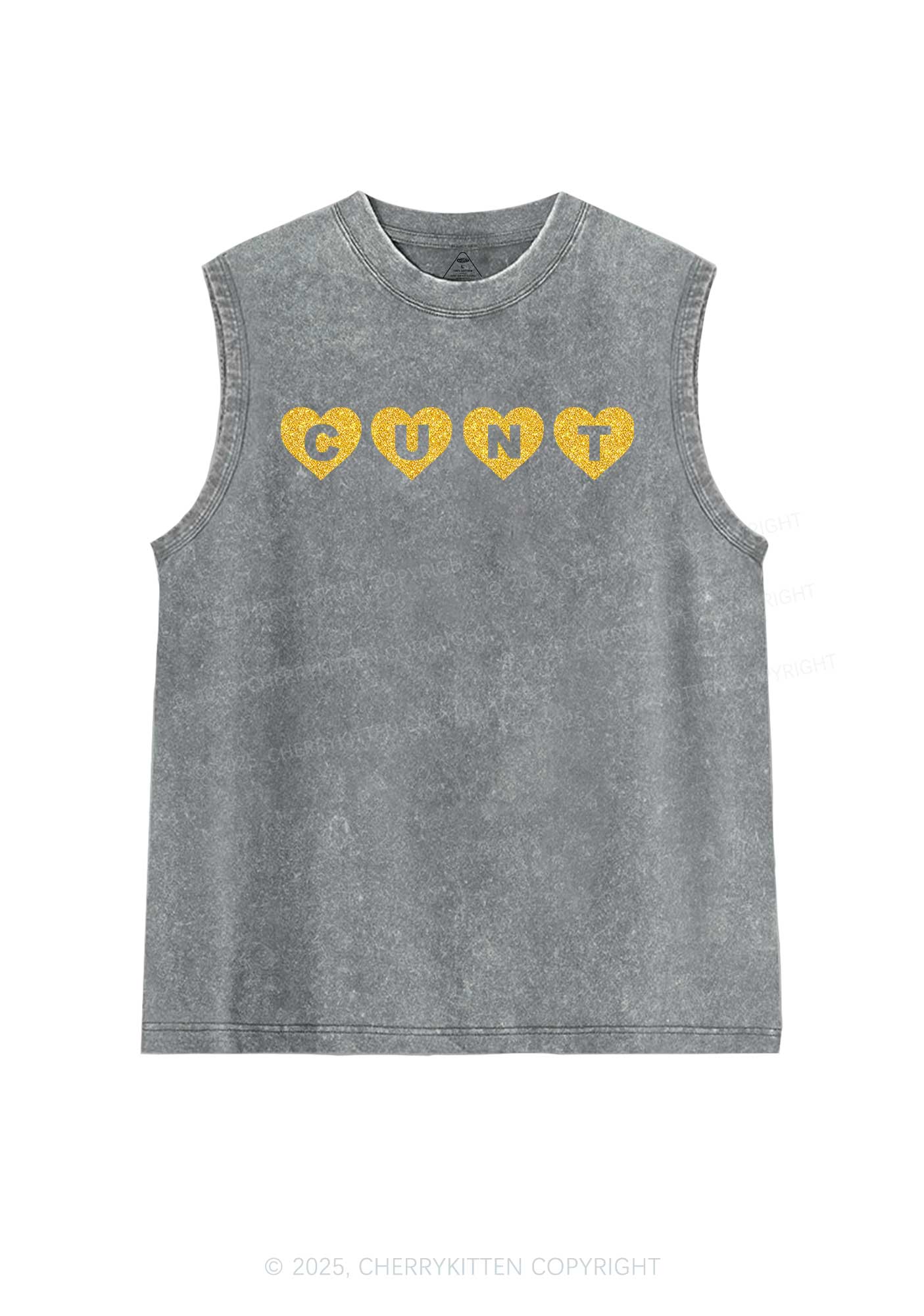 Glitter Love Cxxt Y2K Washed Muscle Tank Cherrykitten