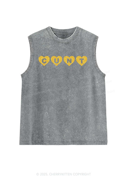 Glitter Love Cxxt Y2K Washed Muscle Tank Cherrykitten
