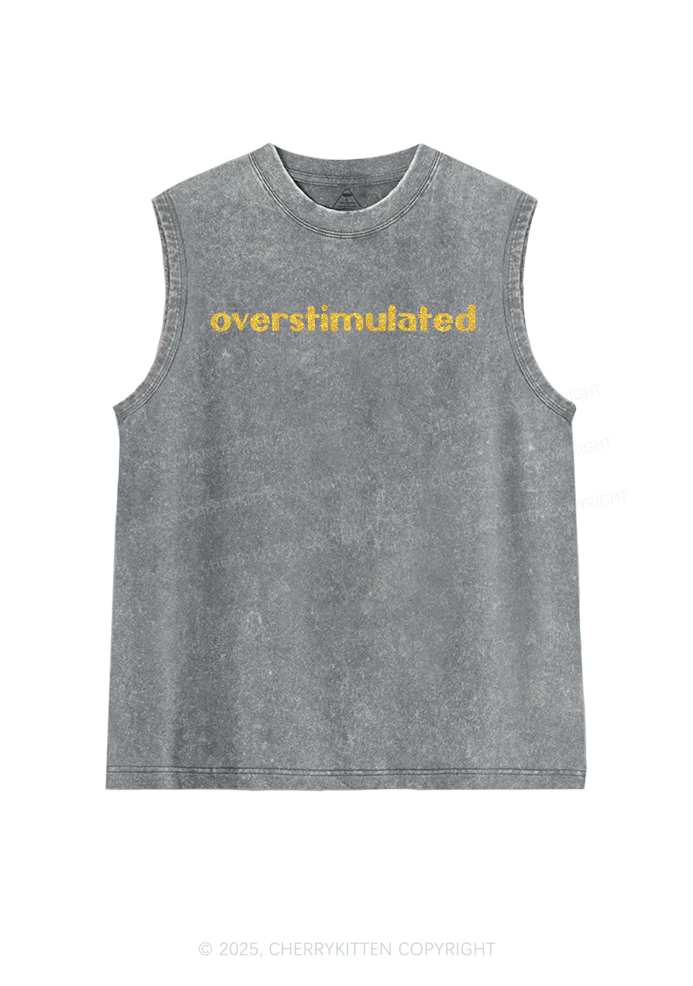Glitter Overstimulated Y2K Washed Muscle Tank Cherrykitten