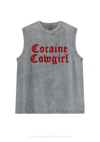 Glitter Cola Cowgirl Y2K Washed Muscle Tank Cherrykitten