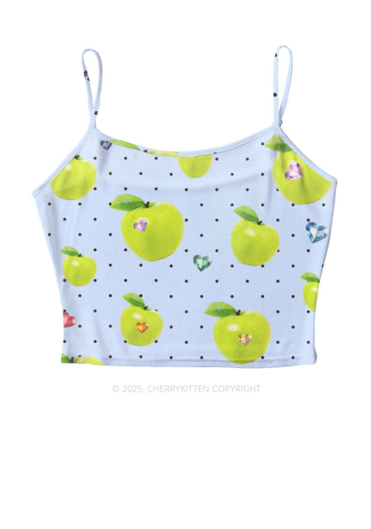 Chic Green Apple Y2K Mesh Cami Tank Cherrykitten