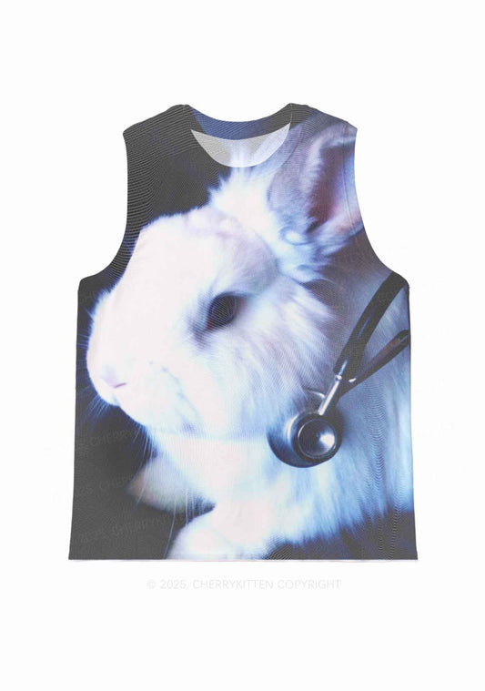 Bunny Doctor Y2K Mesh Muscle Tank Cherrykitten