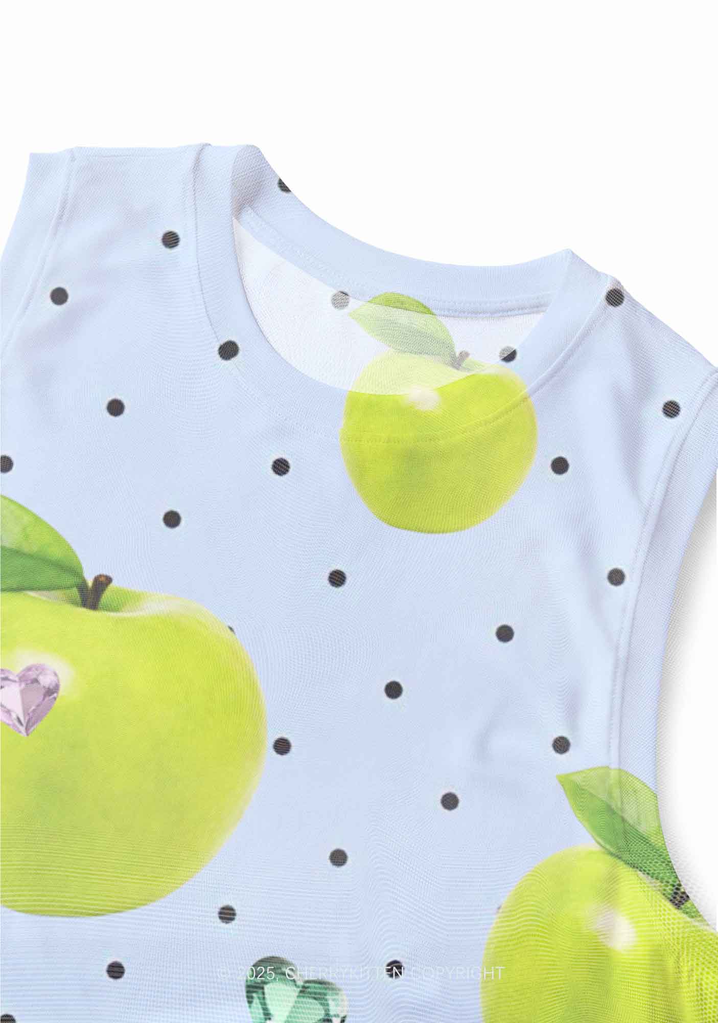Chic Green Apple Y2K Mesh Muscle Tank Cherrykitten