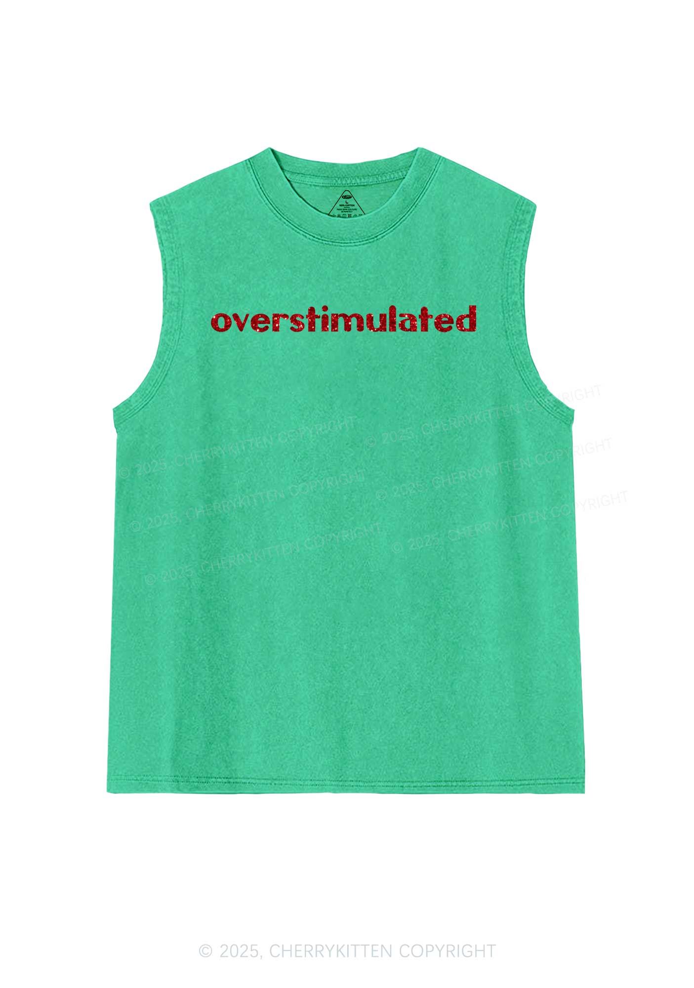 Glitter Overstimulated Y2K Washed Muscle Tank Cherrykitten